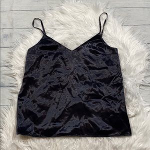 COS Navy Shimmer V Neck Tank cami sz 2 xs